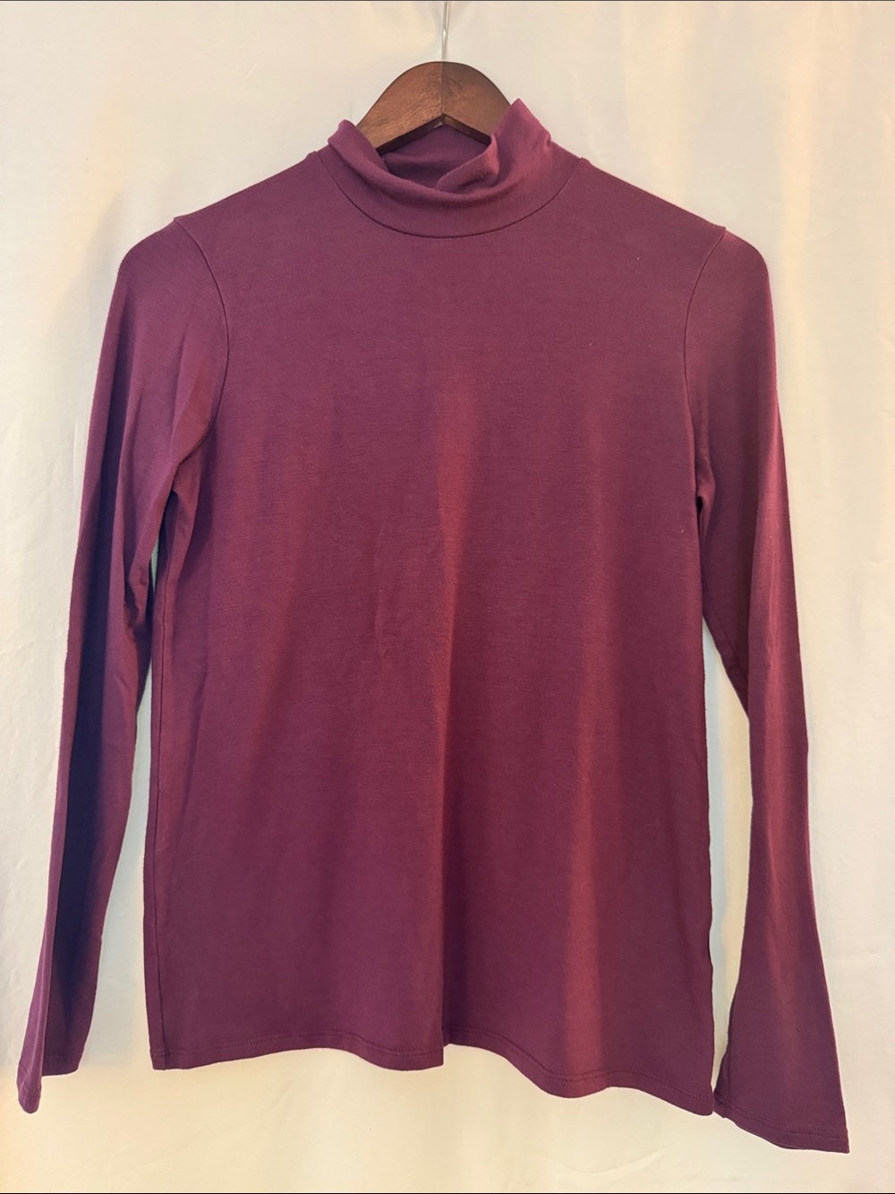 Banana Republic Women's Long Sleeve Mockneck Top - Deep Purple - S